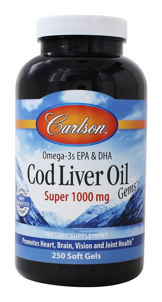 Super Óleo de Fígado de Bacalhau Norueguês 1000 mg. - 250 Softgels Carlson Labs