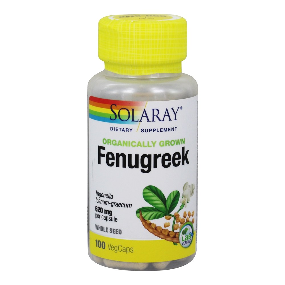 Feno-grego organicamente crescido - Cápsulas vegetarianas 100 Solaray
