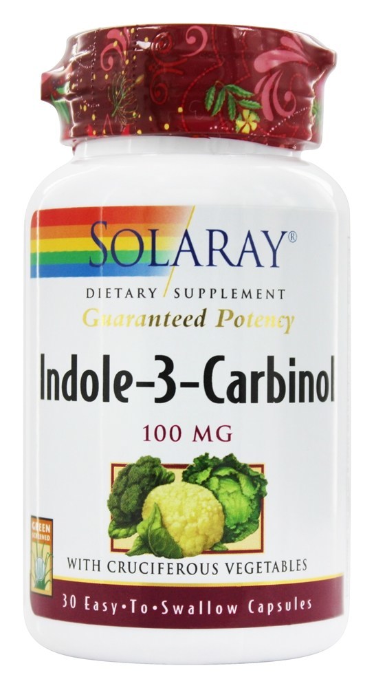 Indole-3-Carbinol Potência Garantida 100 mg. - Cápsulas 30 Solaray