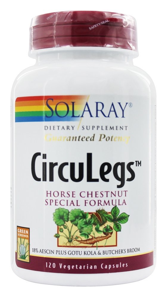 CircuLegs de Potência Garantida Fórmula Especial de Castanha-da-Índia 200 mg. - Cápsulas 120 Solaray