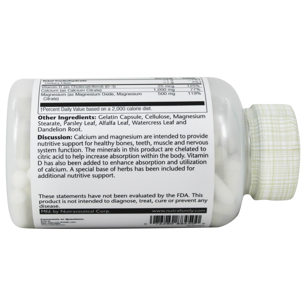 Citrato Cal-Mag com vitamina D3 2 : 1 Ratio - Cápsulas 180 Solaray - Imagem 4