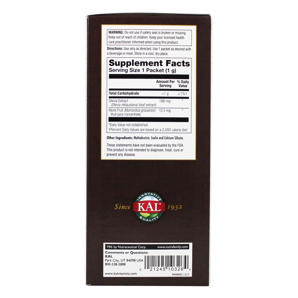 Claro Stevia Plus Monk Fruit - 100 Pacotes (s) Kal - Imagem 2