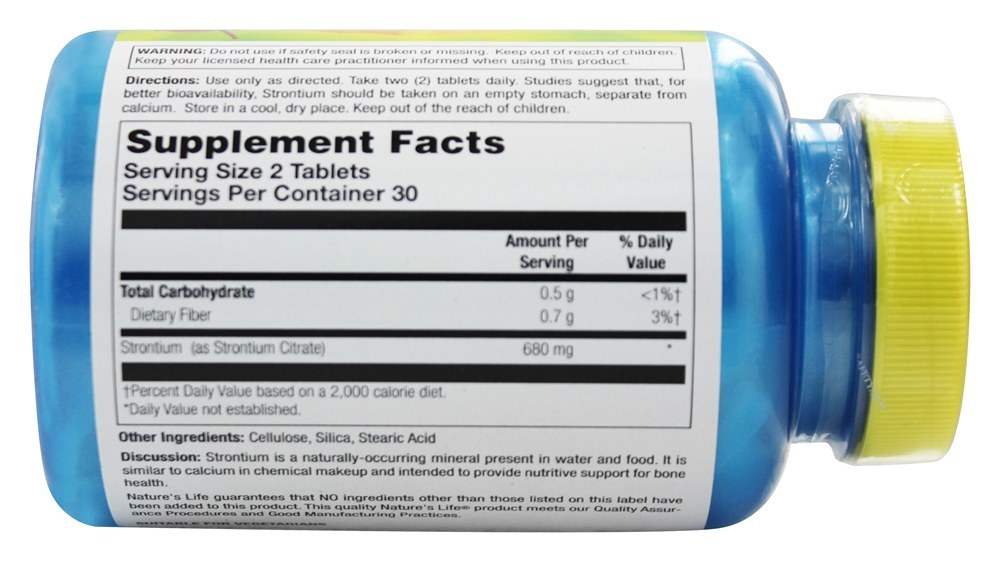 Estrôncio 680 mg. - 60 Tablets Nature's Life - Imagem 2