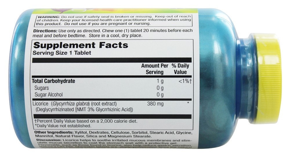 Alcaçuz DGL Mastigável - 100 Tablets Nature's Life - Imagem 2