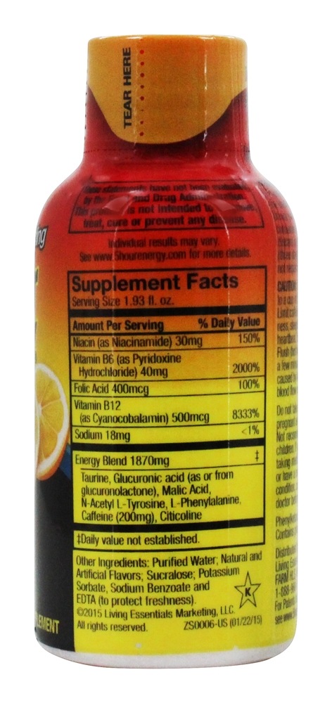 Laranja com Força Regular de Tiro de Energia - 1.93 fl. oz. 5-Hour Energy - Imagem 2