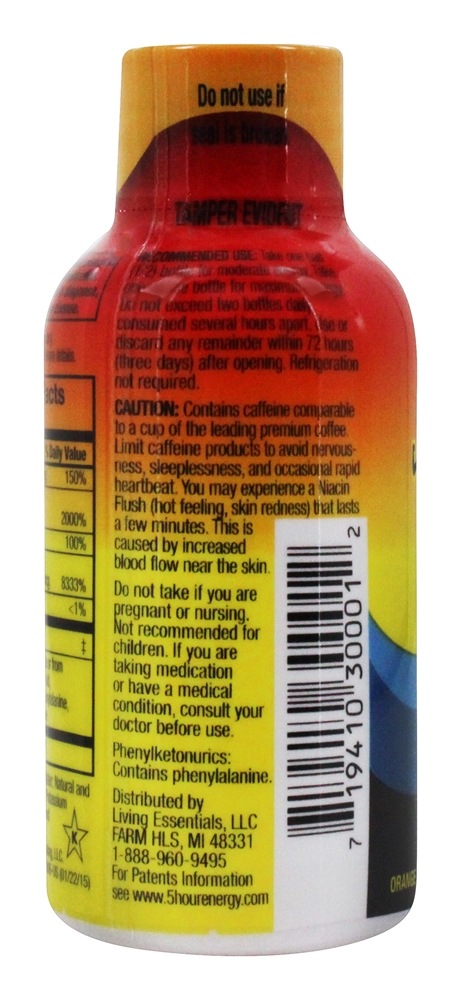 Laranja com Força Regular de Tiro de Energia - 1.93 fl. oz. 5-Hour Energy - Imagem 3