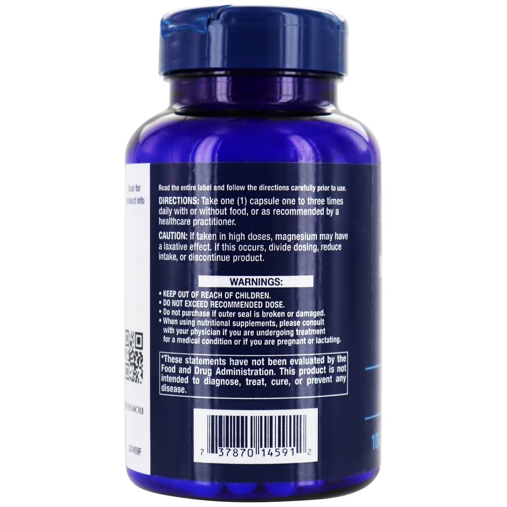Cápsulas de Magnésio 500 mg. - Cápsulas vegetarianas 100 Life Extension - Imagem 3
