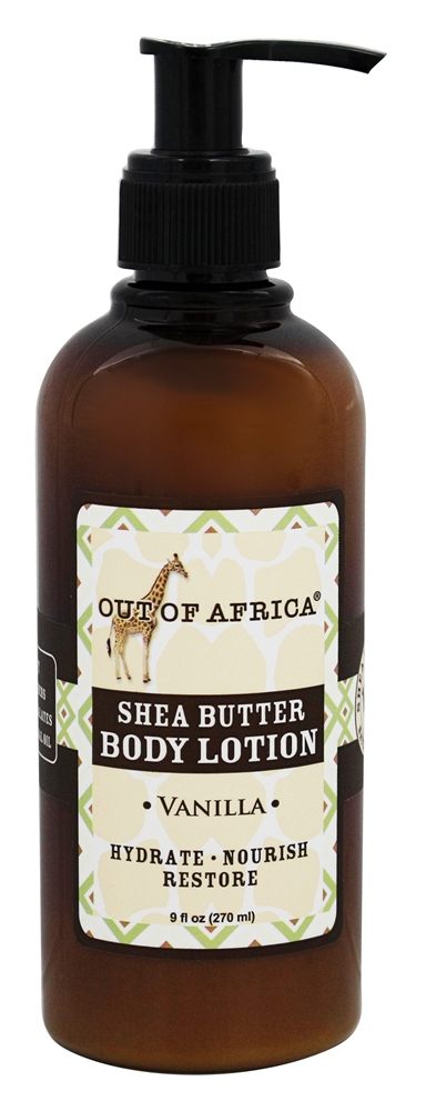 Loção corporal de manteiga de karité com óleo essencial de baunilha - 9 fl. oz. Anteriormente Baunilha Tropical Out Of Africa