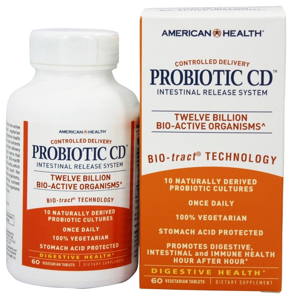 Probiótico CD Sistema de Liberação Intestinal 12 Bilhões de UFC - 60 Comprimidos vegetarianos American Health