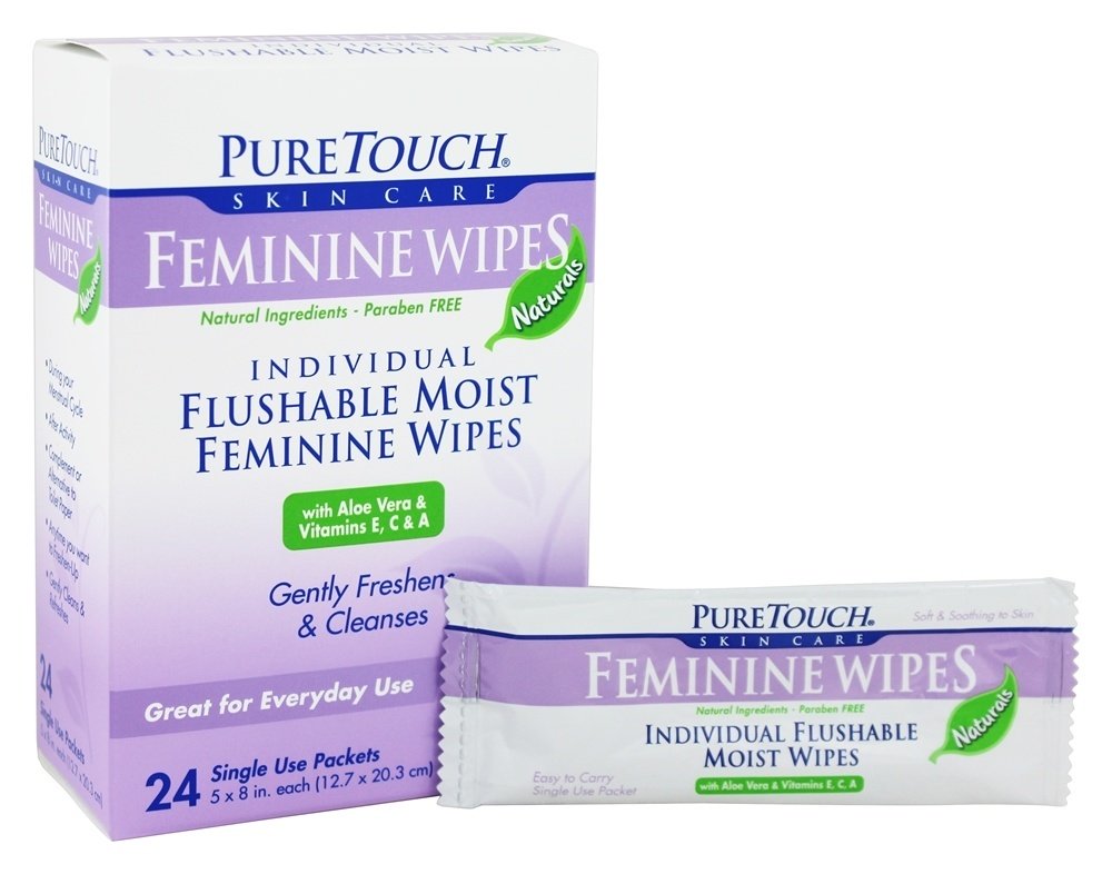 Toalhetes femininos úmidos laváveis individuais - 24 Pacotes (s) Pure Touch Skin Care