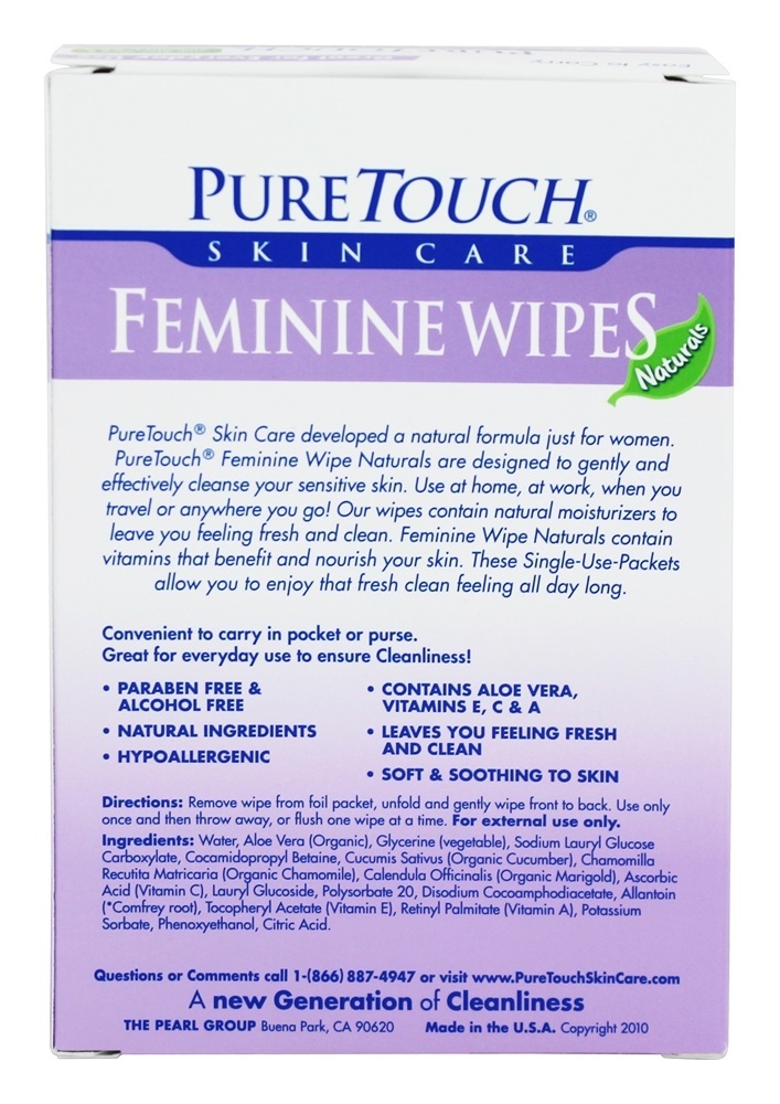 Toalhetes femininos úmidos laváveis individuais - 24 Pacotes (s) Pure Touch Skin Care - Imagem 2