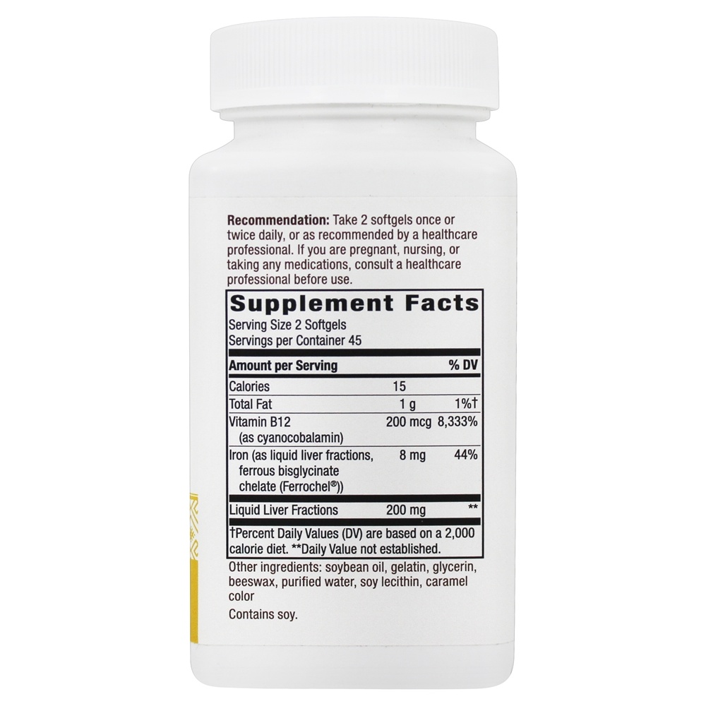 Energizante Ferro Mistura de Suporte a Glóbulos Vermelhos - 90 Softgels Nature's Way - Imagem 3
