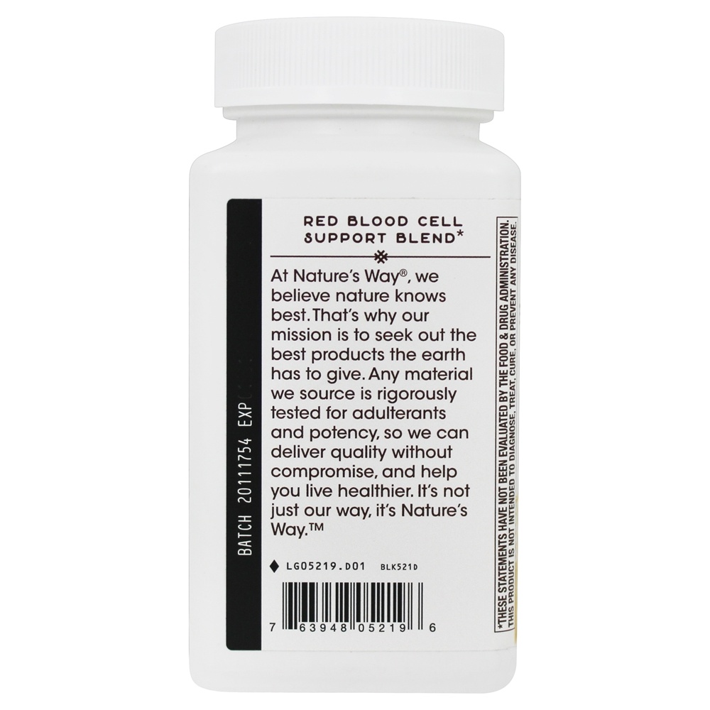 Energizante Ferro Mistura de Suporte a Glóbulos Vermelhos - 90 Softgels Nature's Way - Imagem 5