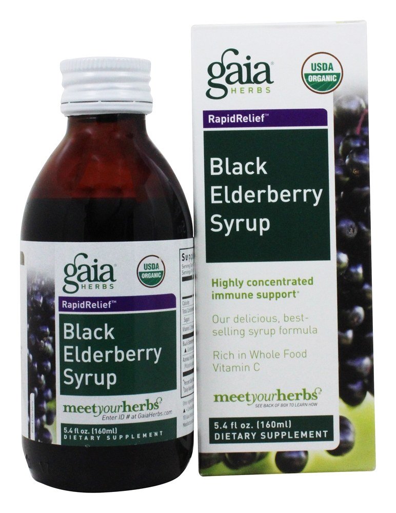 Rápido Alívio Imune Apoiar Preto Sabugueiro Xarope - 5.4 fl. oz. Gaia Herbs