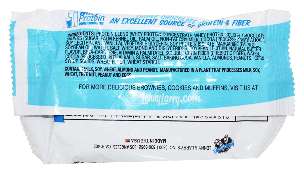 Brownie Muscle Triple Chocolate - 2.29 oz. Lenny & Larry's - Imagem 2