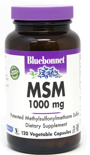Bluebonnet Nutrition MSM 1000mg - Suplemento de Enxofre Orgânico - 120 Cápsulas Vegetais
