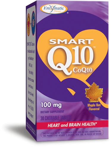 Enzymatic Therapy Smart Q10™ CoQ10 Maple Nut 100mg - 30 Comprimidos Mastigáveis