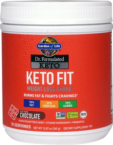 Garden of Life Dr. Formulated Keto Fit Chocolate 365g - Suplemento Alimentar Keto