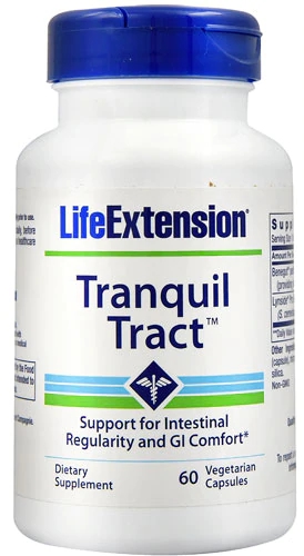Life Extension Tranquil Tract™ - 60 Cápsulas Vegetarianas para o Bem-Estar Digestivo