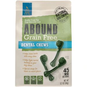 Abound Grain Free Mini Dental Treats para Cães - 45 Unidades (Aprox. 100g)