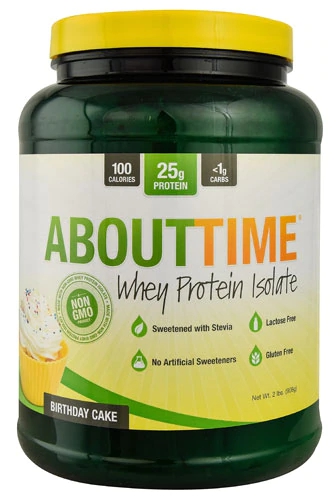 Whey Protein Isolado About Time Sabor Birthday Cake - 907g | Alta Pureza e Sabor Incrível