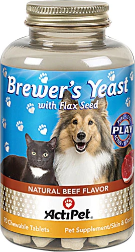 ActiPet Brewer's Yeast for Cats and Dogs Natural Beef & Garlic -- 90 Chewable Tablets