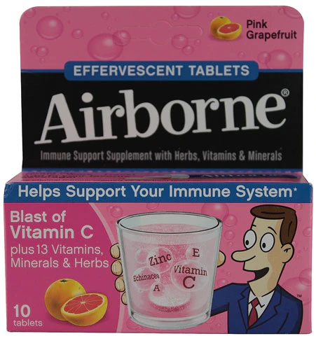 Airborne Suplemento Imunológico Sabor Toranja Rosa - 10 Comprimidos Efervescentes