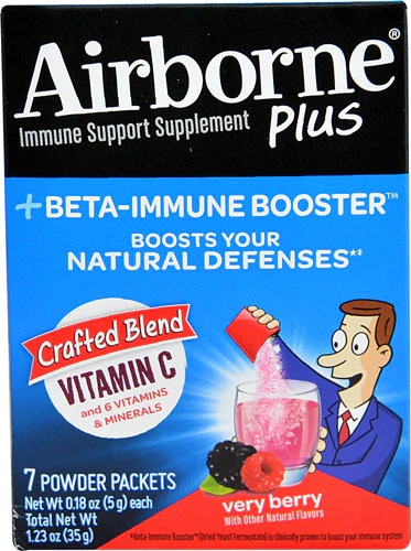 Airborne Plus Beta-Immune Booster™ Very Berry - 7 Sachês de Imunidade e Vitalidade