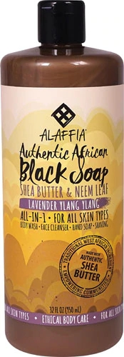 Sabonete Africano Preto Alaffia Lavanda e Ylang Ylang 946ml - Limpeza Profunda e Bem-Estar
