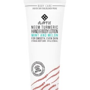 Loção Corporal e Mãos Alaffia Neem e Cúrcuma Hortelã e Melão 237ml - Hidratação e Nutrição Natural