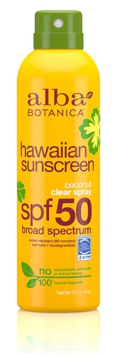Protetor Solar Spray Alba Botanica Hawaiian Clear SPF 50 Coco 177ml - Proteção UV Avançada