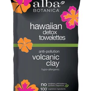 Alba Botanica Lenços de Argila Vulcânica Hawaiian Detox - 30 Lenços Úmidos