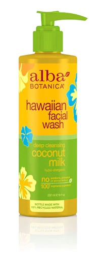 Alba Botanica Hawaiian Facial Wash Leite de Coco 237ml - Limpeza Suave e Nutrição para Pele Radiante