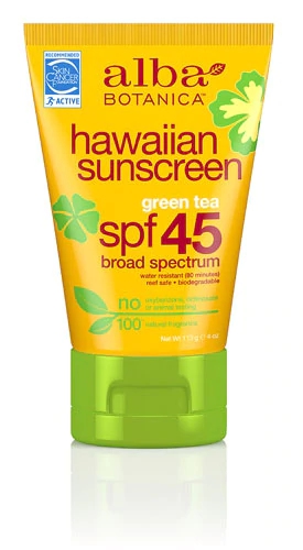 Protetor Solar Alba Botanica Hawaiian Green Tea FPS 45 - Creme Hidratante 113g