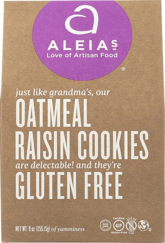 Aleia's Cookies Sem Glúten Aveia e Passas 255g - Sabor e Saúde em Cada Mordida