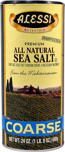 Alessi Premium All Natural Sea Salt Coarse -- 24 oz