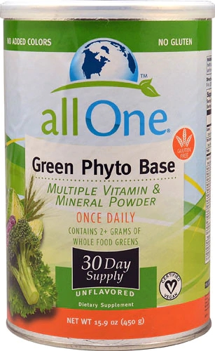 All One Nutritech Green Phyto Base: Suplemento Multivitamínico e Mineral em Pó 450g