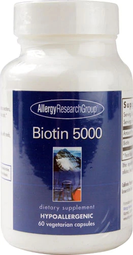 Allergy Research Group Biotin 5000 mcg - 60 Cápsulas Vegetarianas