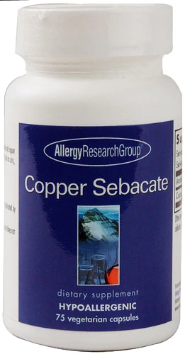 Allergy Research Group Cobre Quelado Sebacato - 75 Cápsulas Vegetarianas