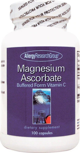 Allergy Research Group Magnésio Ascorbato - 100 Cápsulas: Vitamina C Buffered e Magnésio Essencial