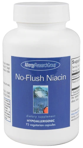 Allergy Research Group No-Flush Niacina 75 Cápsulas Vegetarianas - Sua Dose Diária de Bem-Estar