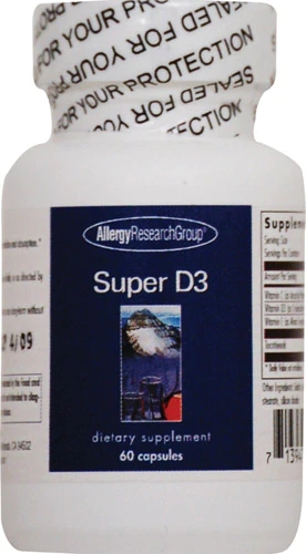 Allergy Research Group Super D3 - 60 Cápsulas Vegetarianas | Vitamina D Potente