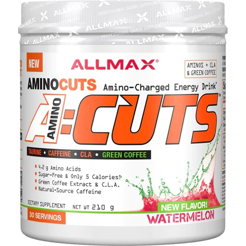 ALLMAX Nutrition A-Cuts™ Bebida Energética com Aminoácidos Sabor Melancia - 30 Porções (441g)