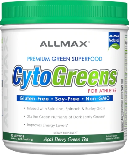 ALLMAX Nutrition CytoGreens para Atletas Açaí e Chá Verde - 60 Porções