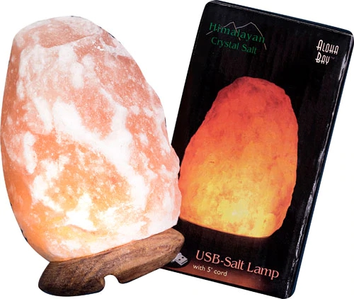 Luminária de Sal Rosa Himalaia Aloha Bay 10cm USB Rosa - 1 Unidade