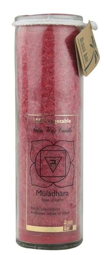 Vela de Cera de Palma Aloha Bay Chakra Jar Muladhara Vermelha 227g - Foco e Equilíbrio Energético
