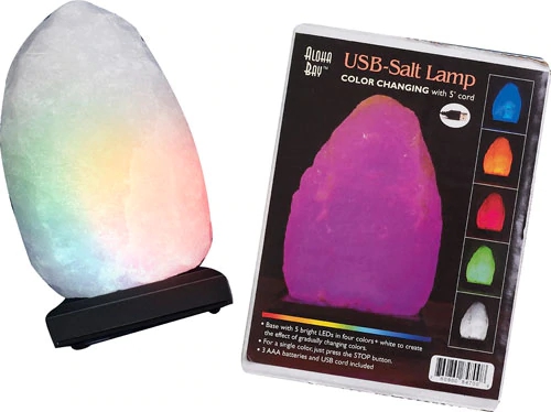 Luminária de Sal do Himalaia Aloha Bay Color Changing com USB (1 Lâmpada) - Purificador de Ar Natural
