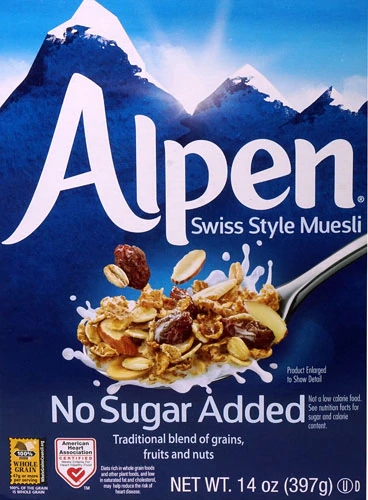Alpen Swiss Style Muesli Cereal Sem Açúcar Adicionado - 400g