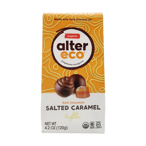Alter Eco Trufas de Chocolate Amargo com Caramelo Salgado - 120g