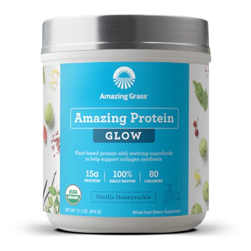 Amazing Grass Amazing Protein Glow Baunilha Honeysuckle 15 Porções - 255g Suplemento Proteico